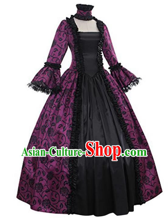 European Medieval Plus Size Women Palace Evening Gown Princess Dress