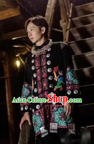 Ethnic Minority Dong Zhuang Miao Costume Male Stage Performance National Costume