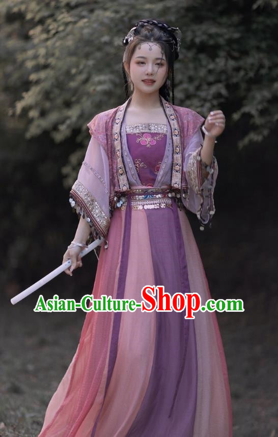 Zixuan Hanfu Women Song Dynasty Short Pair Of Cardigans With Slings And Half Sleeved Vests Twelve Torn Skirts