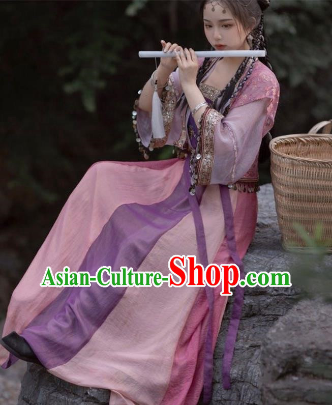 Zixuan Hanfu Women Song Dynasty Short Pair Of Cardigans With Slings And Half Sleeved Vests Twelve Torn Skirts