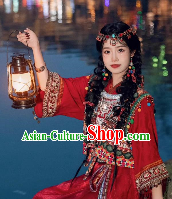 Red Miaojiang Girl Costume