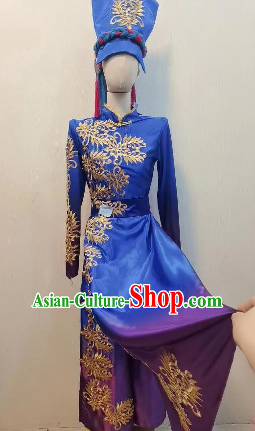 Qiang Nationality Adult Women Costumes Minority Performance Costumes Custom Dance Costumes