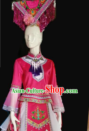 Minority Ethnic Solo Costumes Pink Women Costumes