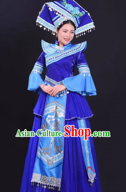 Zhuang Costumes Male And Female Hosts Costumes Solo Performance Costumes Big Swing Skirts
