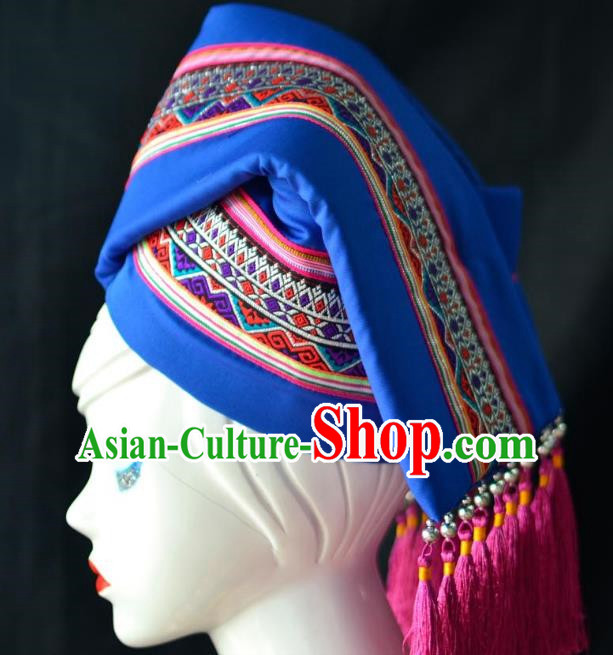 Guangxi Women Adult Minority Performance Hat Zhuang Nationality Folk Song Advanced Embroidery Handmade Headwear