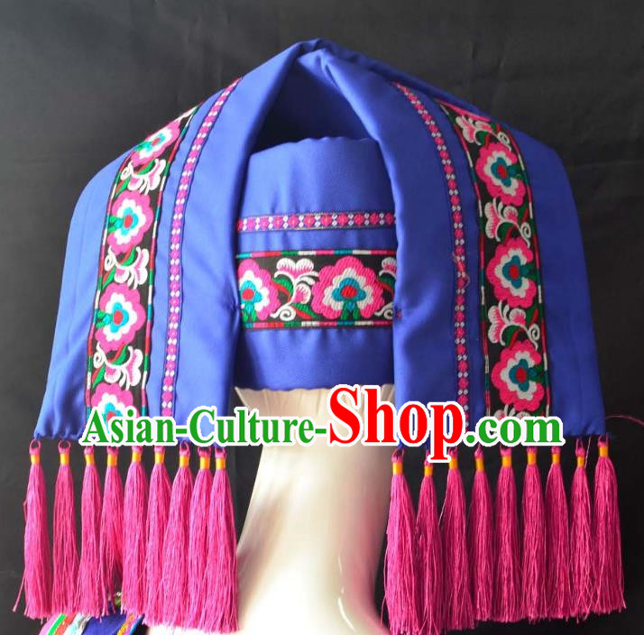Guangxi Women Adult Minority Performance Hat Zhuang Nationality Folk Song Advanced Embroidery Handmade Headwear