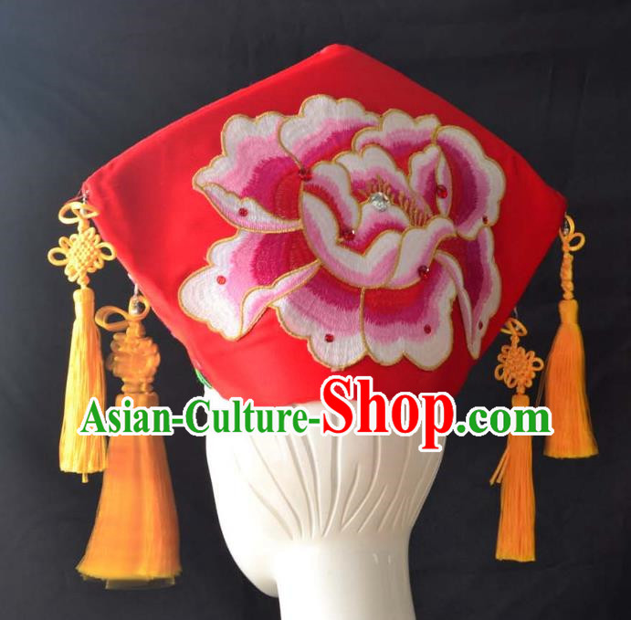 Guangxi Women Adult Minority Performance Hat Zhuang Nationality Folk Song Advanced Embroidery Handmade Headwear