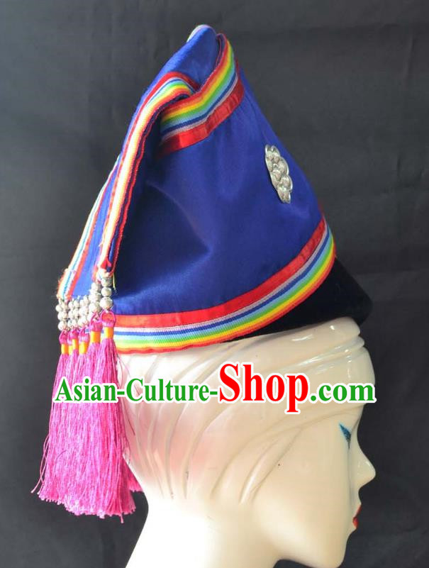 Guangxi Women Adult Minority Performance Hat Zhuang Nationality Folk Song Advanced Embroidery Handmade Headwear