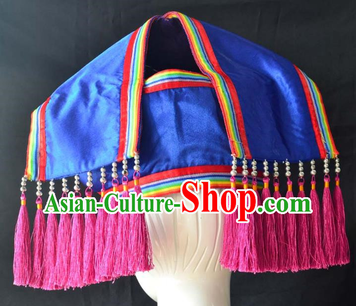 Guangxi Women Adult Minority Performance Hat Zhuang Nationality Folk Song Advanced Embroidery Handmade Headwear