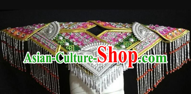 Ethnic Hood Zhuang Costume Performance Accessories Diamond Pendant Headdress Ethnic Minorities Accessories