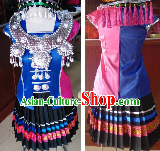 Dance Performance Costumes Ethnic Minority Yao Costumes Stage Costumes Pleated Skirt Suit