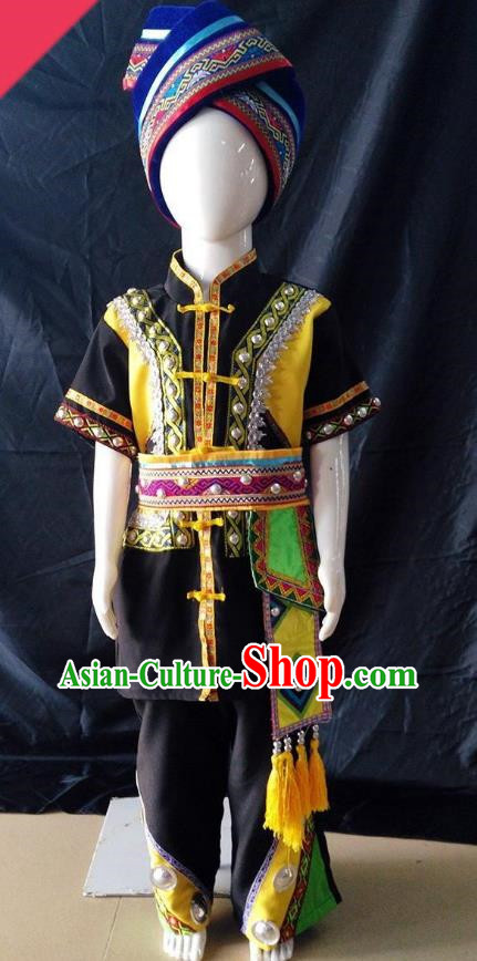 Zhuang Clothing Minority Children Stage Costume Boys