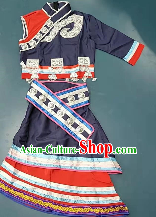 Women Solo Dance Peach And Plum Cup Flower Waist Dai Dance Costumes Costumes