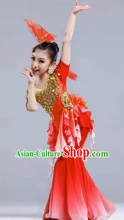 Children Children Fish Singing And Dancing Costumes Mermaid Costumes Girls Dai Nationality Performance Costumes Children Classical Costumes