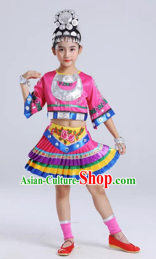 Children Dance Miao Sister Performance Costumes Miao Ethnic Minorities Stage Performance Costumes