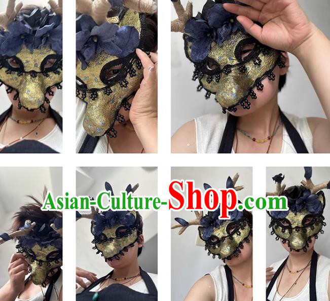 Cosplay Animal Antler Mask Makeup Halloween Headdress Hat