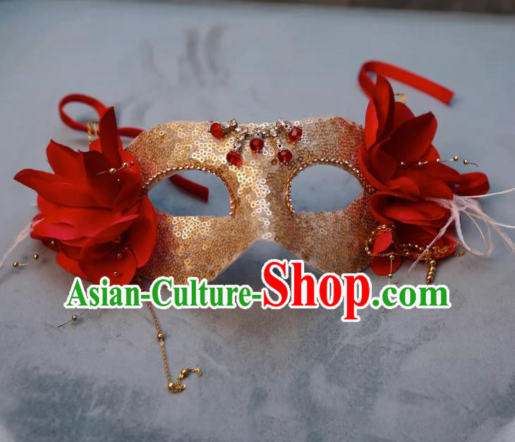 Christmas Red Mask Half Face Show Sexy Wedding Mask Masquerade Party Halloween