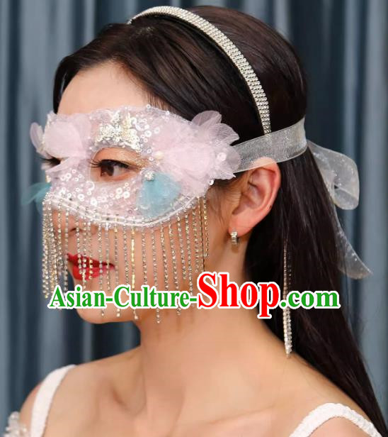 Tassel Mask Masquerade Half Cover Face Mask Antique Lace Eye Mask Party Gathering