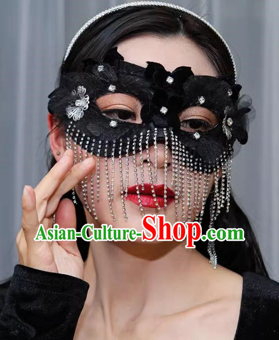Tassel Mask Masquerade Half Cover Face Mask Antique Lace Eye Mask Party Gathering