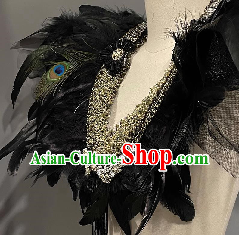 Fashion Independent Loading And Unloading Feather Exaggerated Shoulder Decoration False Collar Boys Brooch Brooch Corsage