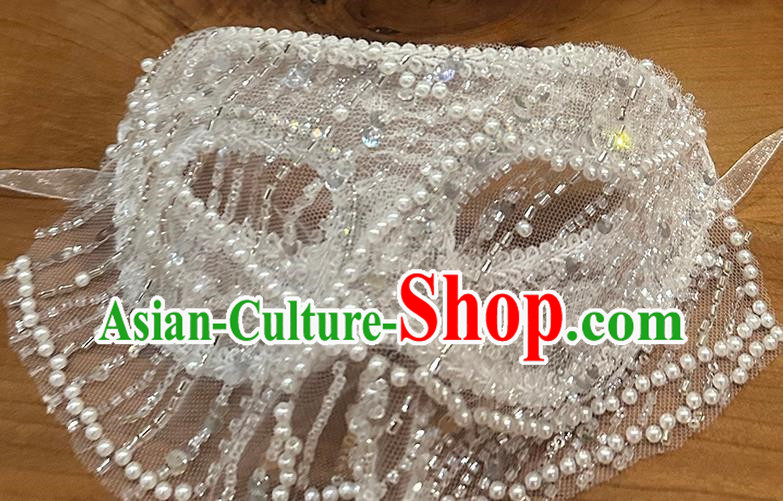 Super Flash Diamond Mesh Rhinestone Sequins Fake Mask Luxury Wedding Dress Heavy Ear Veil Mask Party Halloween