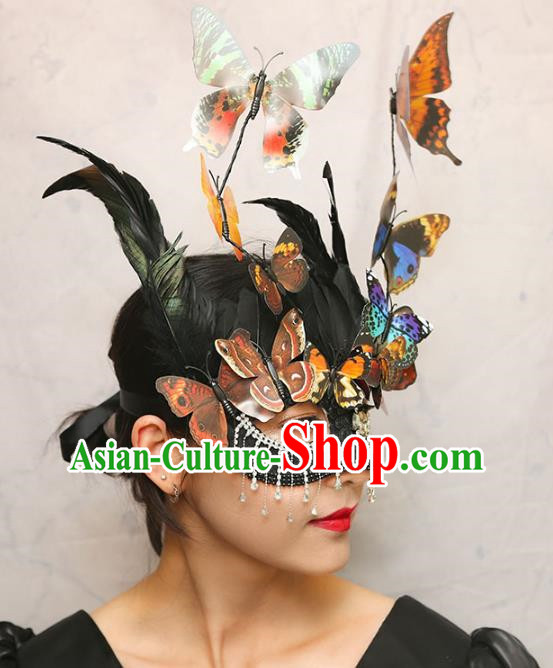 Exaggerated Branch Mask Heavy Handmade Retro Butterfly Masked Singer Halloween Carnival Masquerade Party