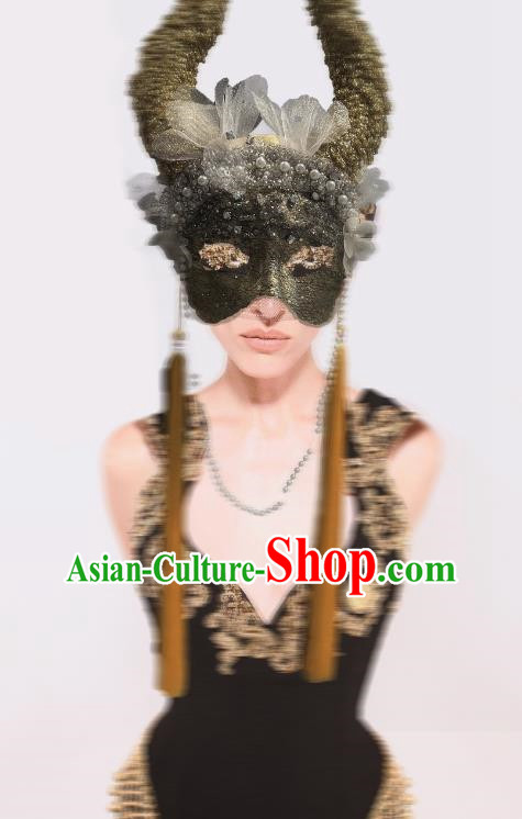Chinese Hanfu Golden Tassel Mask Halloween Party Prom Mask