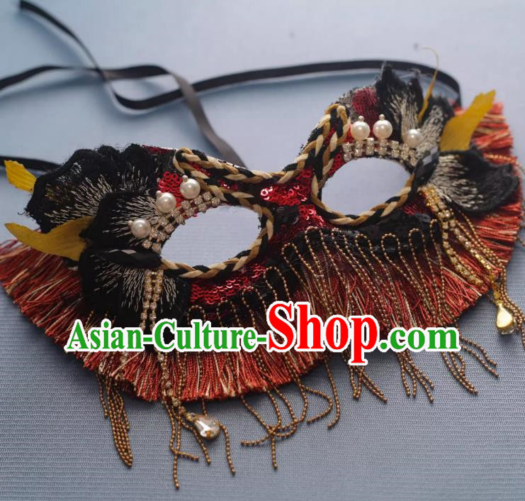 Venice Sen Women's Sequins Shine Feathers Funny Halloween Masquerade Party Female Cosplay Mask