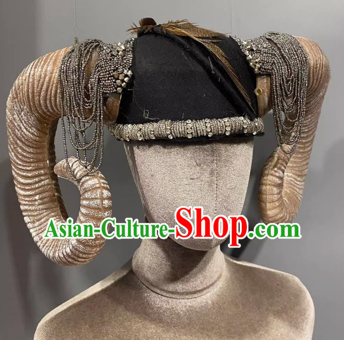 Horn Cosplay Headgear Show Halloween Carnival Dark Demon Horn Mask Party