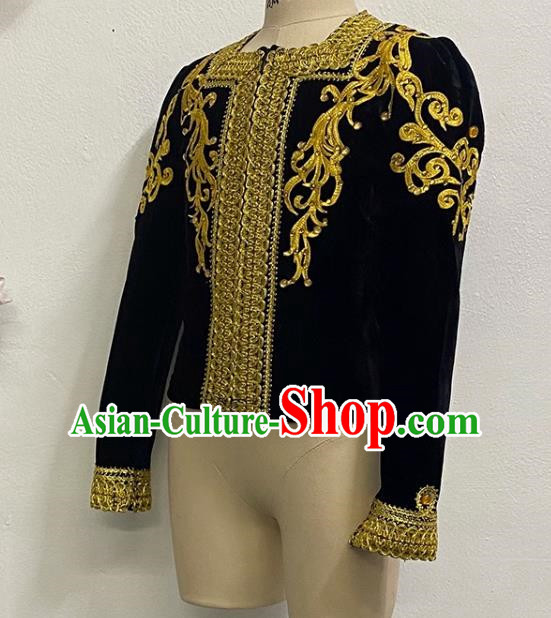Men Cardigan Court Ballet Clothing Single Top Art Examination Performance Clothing