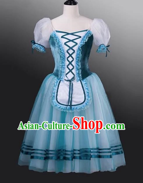 Professional Ballet Dance Performance Costume Ballet Fairy Puff Sleeve Long Skirt Children Tutu Skirt Girl