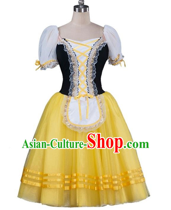 Professional Ballet Dance Performance Costume Ballet Fairy Puff Sleeve Long Skirt Children Tutu Skirt Girl