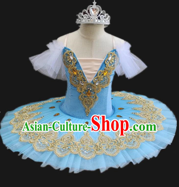 Korean Velvet Fabric Children Professional Ballet Skirt Female Performance Clothing Swan Lake Tutu Skirt Stage Performance Clothing