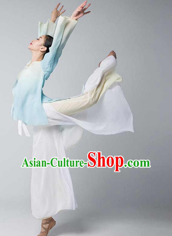 Classical Dance Clothing Women Elegant Practice Clothing National Chinese Dance Body Rhyme Gradient Art Examination Performance Clothing Dance Gauze