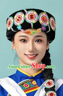 Ethnic Minority Hat Miao Tujia Zhuang Headdress Female Performance Stage Jewelry Yi Naxi