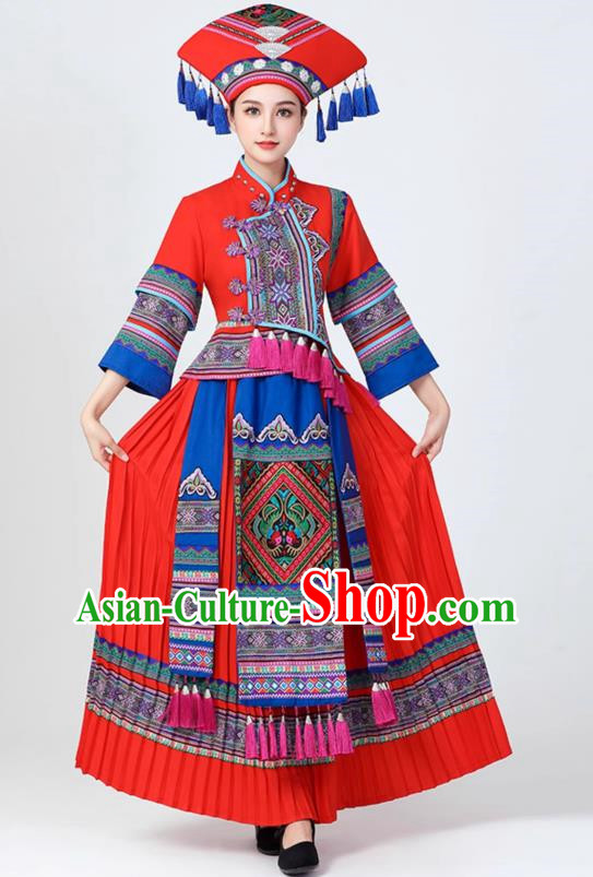 Zhuang Traditional Costumes Guangxi 56 Ethnic Minority Costumes Female Miao Tujia Hani Li Nationality Costumes