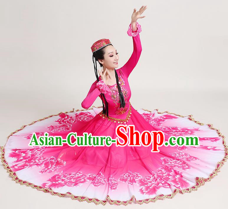 Xinjiang Dance Performance Costume New Uyghur Opening Dance Big Swing Skirt Art Test Practice Skirt Uyghur Dance Costume