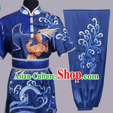 Martial Arts Performance Clothing Competition Color Clothing Embroidery Cloud Crane Same Style For Men And Women