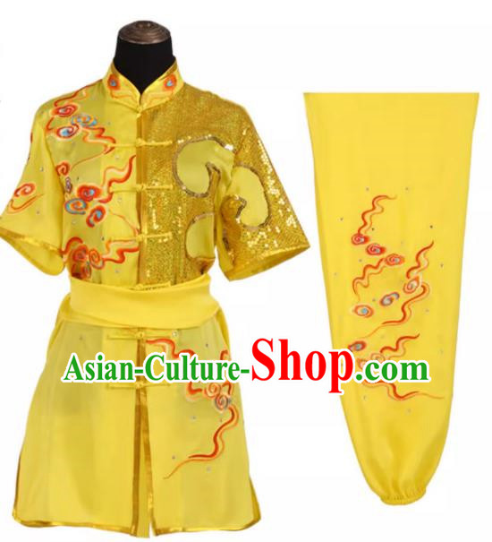 Martial Arts Practice Clothing Male Performance Clothing Children Performance Clothing Chinese Style Competition Clothing Kung Fu Short Sleeved Martial Arts Training Clothing