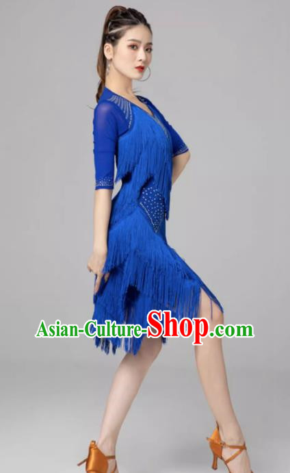 Latin Dance Skirt Performances Serve Female Adult Rumba Chacha Competition Dancing Sexy Fringed Skirt