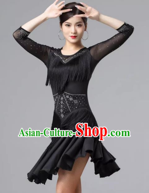 Latin Dance Skirt Performance Clothing Female Adult Modern Jazz Rumba Tassel Professional Competition Clothing Group Training Clothing