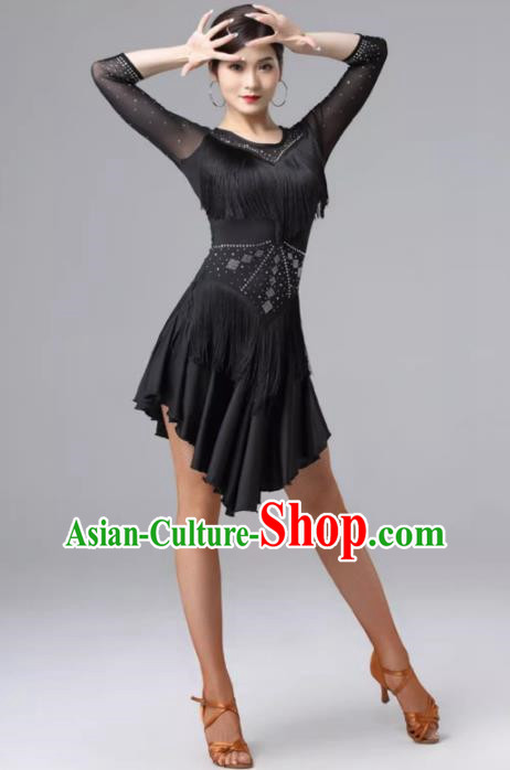 Latin Dance Skirt Performance Clothing Female Adult Modern Jazz Rumba Tassel Professional Competition Clothing Group Training Clothing