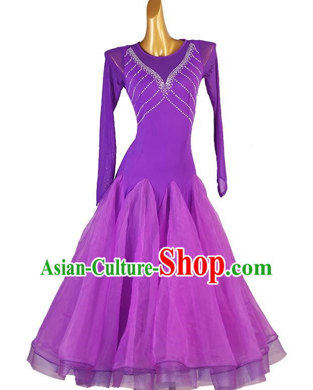 Purple Ballroom Dance Dress Ballroom Dance Skirt Ballroom Dance Waltz Show Competition Dress