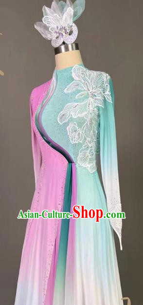 Classical Dance Performance Costume Female Elegant Fan Dance Suit Chinese Style Classical Qingshui Hibiscus Yangko Dance Skirt