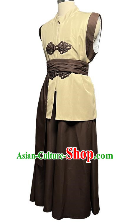 Male Folk Dance Yangko Flower Drum Lantern Dance Chinese Dance Plate Buckle Cotton And Linen Peasants Tea Picking Fishermen Homespun Clothing