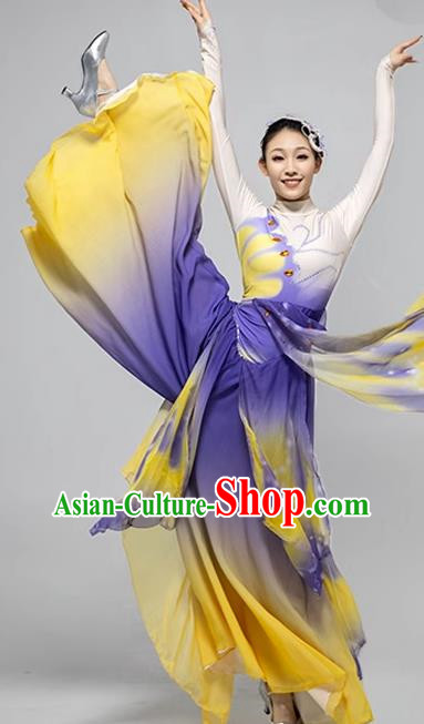 Classical Dance Dream Butterfly Flying Gradient Fan Dance Performance Costume