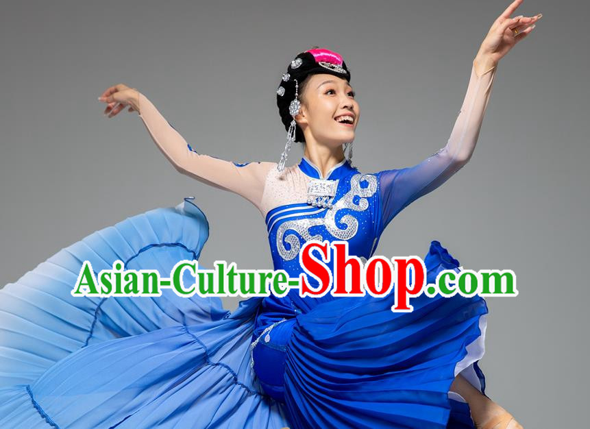 Minority Yi Ethnic Group Dance Costumes Oversized Skirt Performance Costumes For Adults