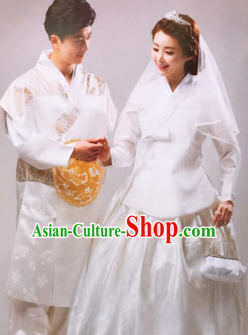 Korean Wedding Hanboks Bride and Groom Costumes Traditional Wedding Fashion 2 Sets