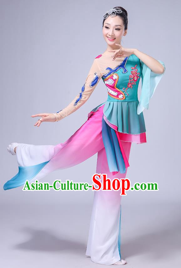 Performance Costume Female Adult Elegant Classical Dance Style Yangko Costume Fan Dance National Dance Costume