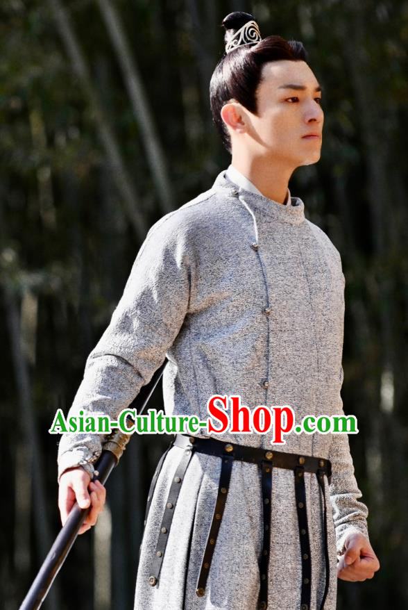 China Ancient Young Warrior Costumes TV Series Strange Tales of Tang Dynasty Lu Lingfeng Robes Traditional Swordsman Hanfu Clothing